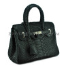 Python leather handbag black BG-313