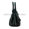 Python leather handbag black BG-313