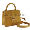 Python leather crossbody bag yellow color BG-317