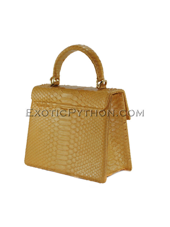 Python leather crossbody bag yellow color BG-317