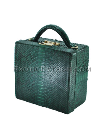 Python leather handbag green color BG-320