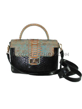 Python leather handbag multi color BG-321