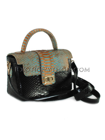 Python leather handbag multi color BG-321