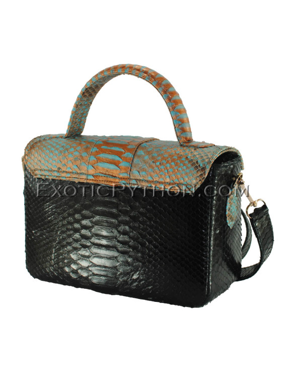 Python leather handbag multi color BG-321