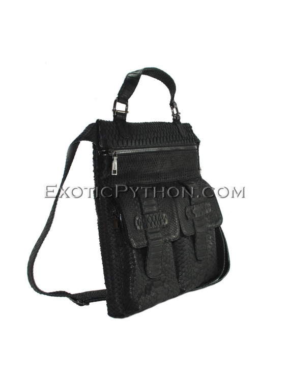 Python leather crossbody bag BG-325