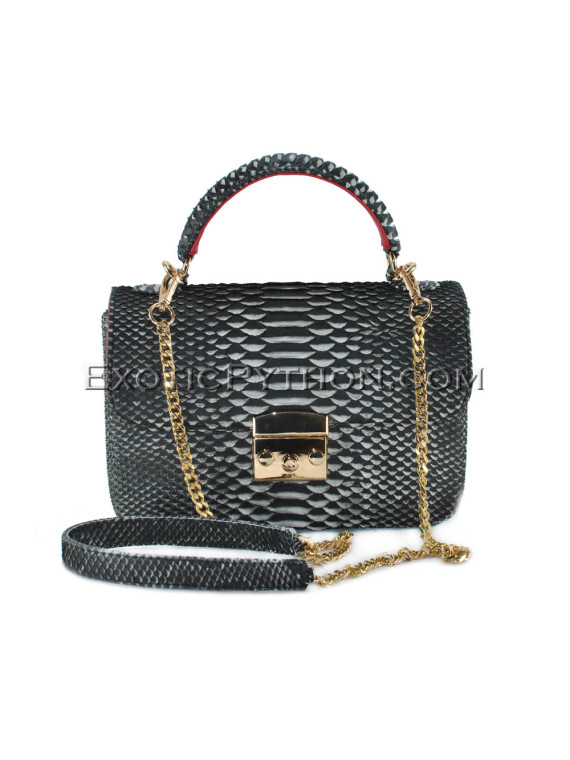 Python leather crossbody bag BG-329