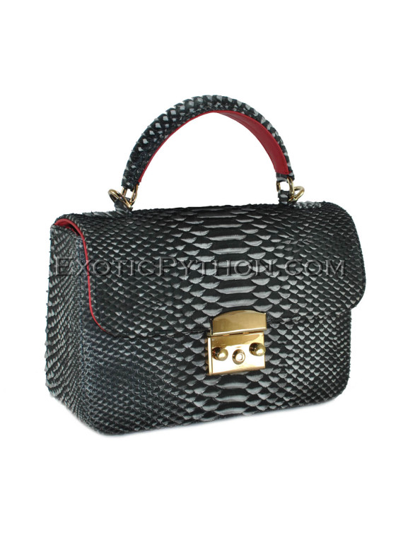 Python leather crossbody bag BG-329