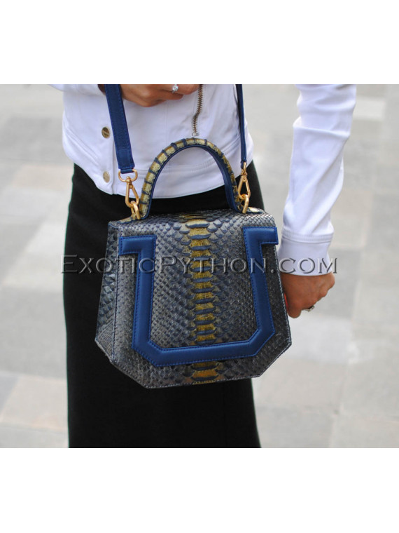 Python leather bag multi color  BG-335