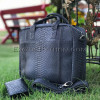 Python leather handbag gray BG-336