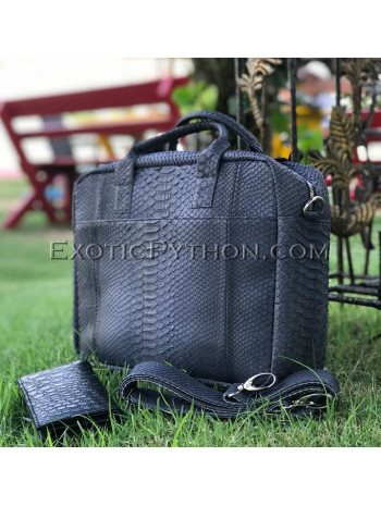 Python leather handbag gray BG-336