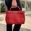 Python leather handbag red color BG-337