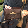 Python leather crossbody bag brown color BG-339