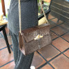 Python leather crossbody bag brown color BG-339