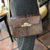 Python leather crossbody bag brown color BG-339