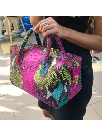 Python leather handbag multi BG-340