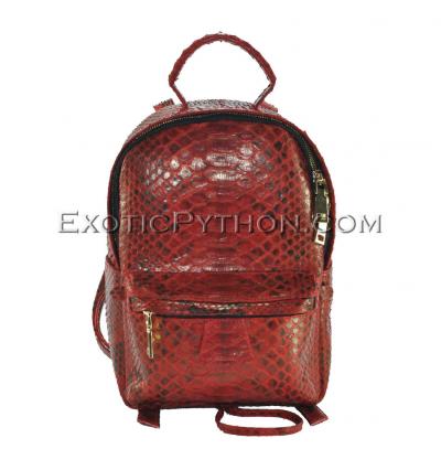 Red python leather backpack BG-341