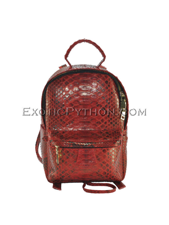 Red python leather backpack  BG-341