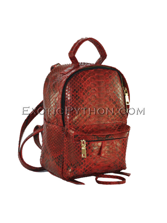 Red python leather backpack  BG-341