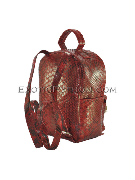 Red python leather backpack  BG-341