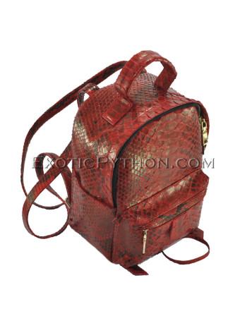 Red python leather backpack  BG-341