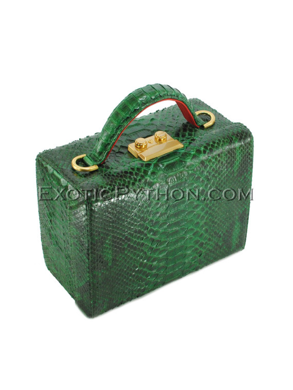 Python leather green bag BG-344