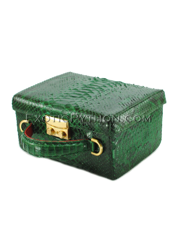 Python leather green bag BG-344