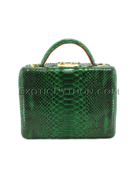 Python leather green bag BG-344