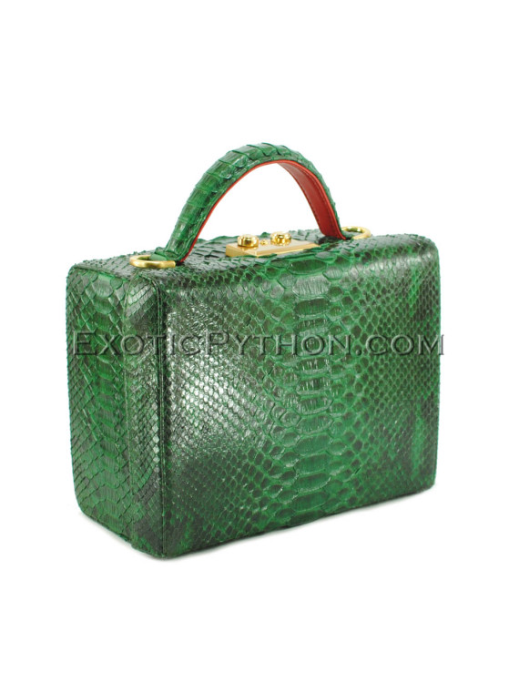 Python leather green bag BG-344