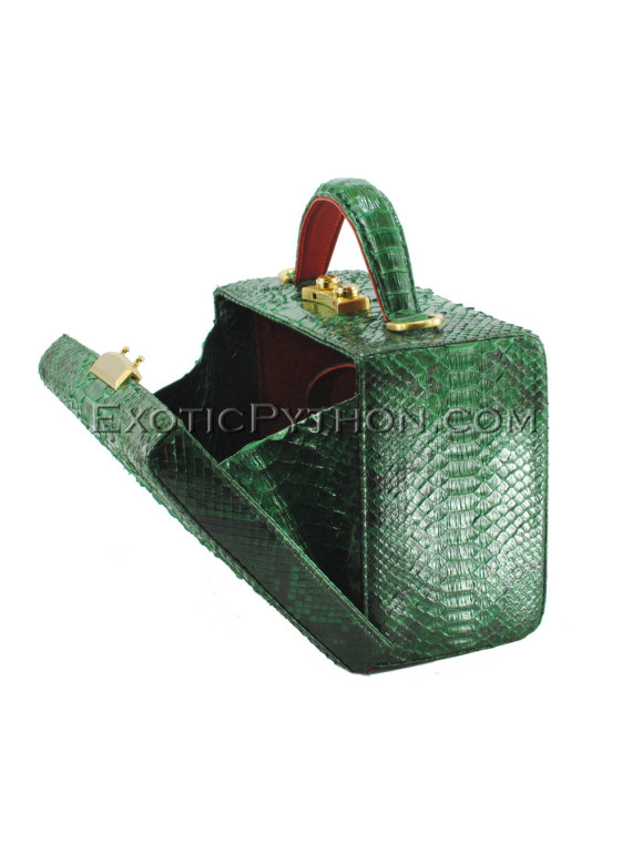 Python leather green bag BG-344