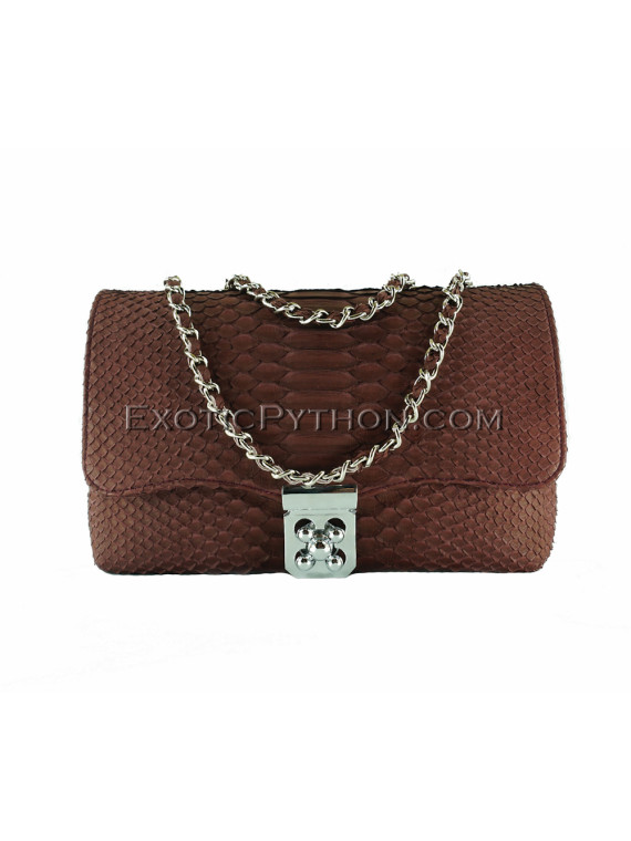 Python crossbody bag burgundy color CL-151