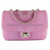 Python leather crossbody bag pink CL-158