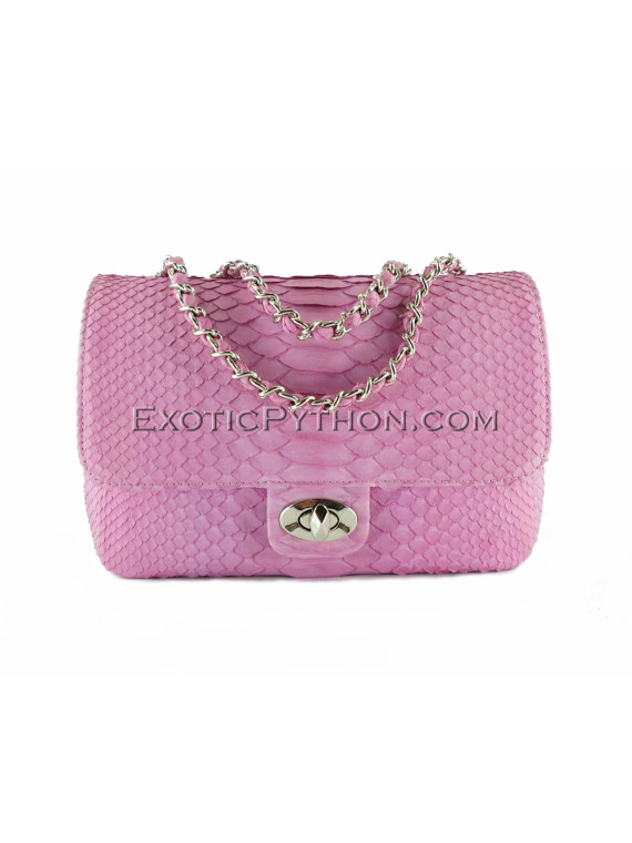 Python leather crossbody bag pink CL-158