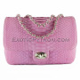 Python leather crossbody bag pink CL-158