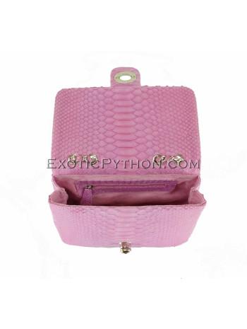 Python leather crossbody bag pink CL-158