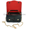 Crocodile leather crossbody bag gloss black CL-314