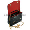 Crocodile leather crossbody bag gloss black CL-314