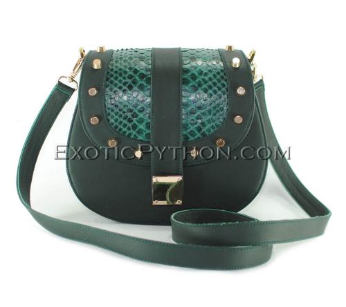 Python leather crossbody bag CL-318