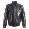 Crocodile leather jacket for men black color JT-43