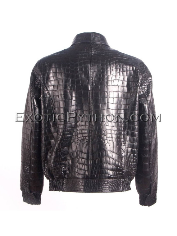 Crocodile leather jacket for men black color JT-43