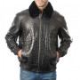 Crocodile leather jacket for men black color JT-43