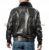 Crocodile leather jacket for men black color JT-43