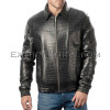 Crocodile leather jacket men's black color JT-44