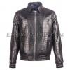 Crocodile leather jacket men's black color JT-44