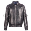 Crocodile leather jacket men's black color JT-44