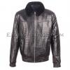 Crocodile leather jacket men's black color JT-44