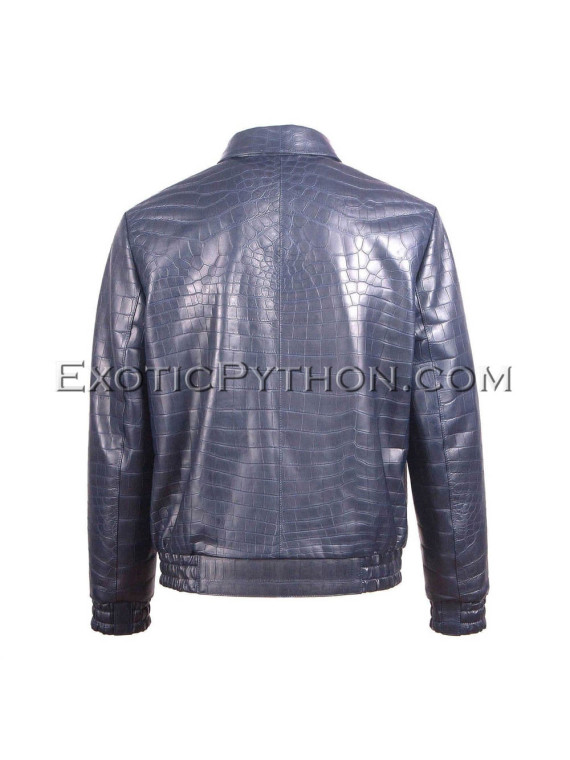 Crocodile leather jacket for men blue color JT-45