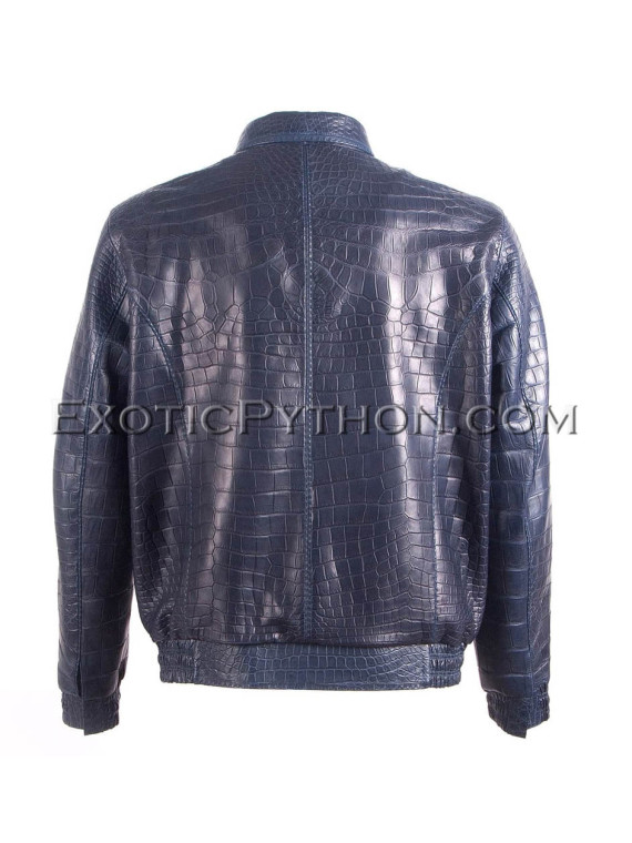 Crocodile skin jacket for men blue color JT-47