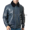 Crocodile skin jacket for men blue color JT-47