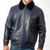 Crocodile skin jacket for men blue color JT-47