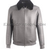 Crocodile leather jacket for men gray color JT-48